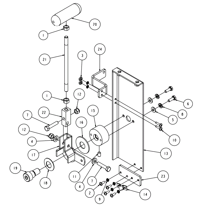 Section 20 Diagram and Parts List for MK-4020KB 167420-20 MK Diamond Concrete Saw